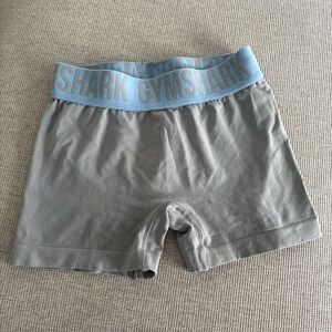 Gymshark Light Gray shorts with Blue Waistband